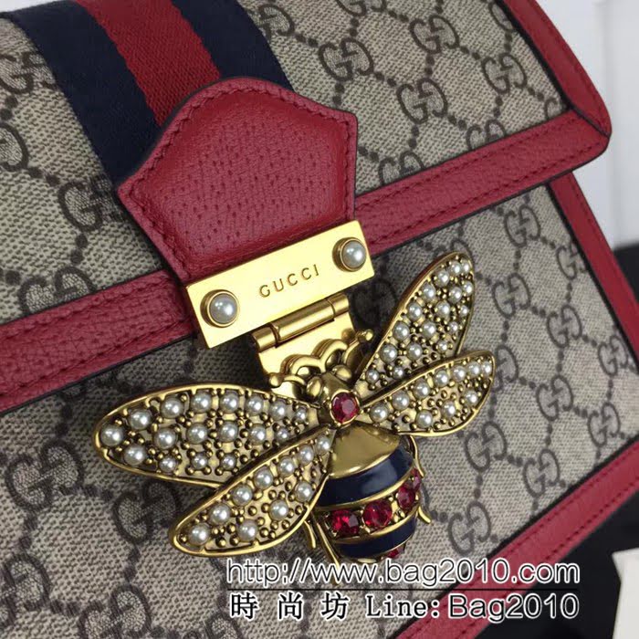 GUCCI古馳原單 新款專櫃品質高仿原單貨實物實拍 476541 啡膠紅皮手提單肩斜挎包 HY1173